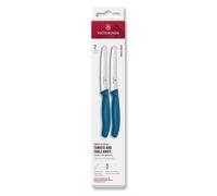 Juego de cuchillos SWISS CLASSIC 11 cm, set de 2 piezas, dentados, azul, plástico, Victorinox