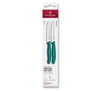 Juego de cuchillos SWISS CLASSIC 11 cm, set de 2 piezas, dentados, verde, plástico, Victorinox