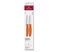 Juego de cuchillos SWISS CLASSIC 8 cm, juego de 2 uds., naranja, plástico, Victorinox