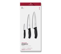 Juego de cuchillos SWISS CLASSIC, juego de 3 piezas, negro, plástico, Victorinox