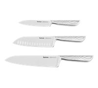 Juego de cuchillos - Tefal Precision, Set 3 cuchillos, Chef 20 cm, Multiusos 12 Pelador 9 Afilado excepcional, Acero inoxidable