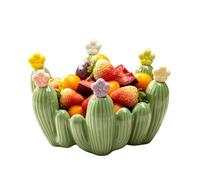 Juego De Cuencos Cerámica Con Formas Novedosas Para Fruta Tenedores Acero | Cuenco De Cerámica Tenedor Acero Inoxidable Para Ensalada Frutas Aperitivos Postres Almacenamiento Mesa Encimera Cocina