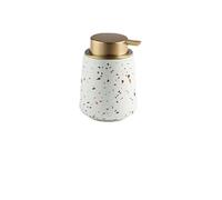 Juego De Decoración Baño, Cerámica, Botella Emulsión, Vaso for Hacer Gárgaras, Jabonera, Materiales Arte(White dispenser2)