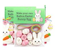 Juego de decoración de botones | Linda decoración de conejito de Pascua - juego de manualidades decorativo con zanahorias y botones, para sala de estar, dormitorio, puerta, ventana, viaje, cumpleaños
