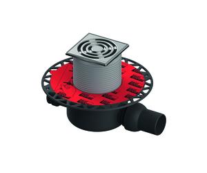 Juego de desagüe TECEdrainpoint S 122, estándar, con brida universal Seal System, con marco de rejilla de acero inoxidable, 3601202
