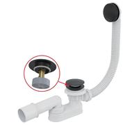 Juego de desagüe y desbordamiento para bañera Alcadrain, sistema CLICK/CLACK, color mate, 100 cm