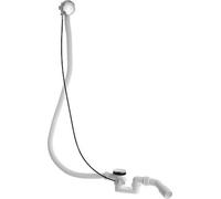 Juego de desagüe y rebosadero Duravit D-Code, salida horizontal, cromo, cable Bowden prolongado, 790227000001000