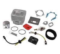 Juego de desbrozadora/desbrozadora de 44 mm compatible con Scheppach BCH5200PB: cilindro + filtro de aire + filtro de gasolina + bujía + juntas + brida de admisión