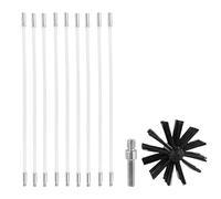 Juego De Deshollinador Chimeneas Flexible, Cepillo Barrido Humos 100/150mm Y Kit Varillas, Limpieza Hollín, Herramienta Nailon(10cm)