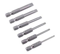 Juego de Destornillador Hexagonal S2, 6 Piezas Puntas de Plano Cabeza 50mm 2.0-6.0mm - Kit Profesional de Destornilladores con Accesorios para Reparaciones en Casa y Taller