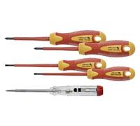 Högert Juego de destornilladores HT1S994 – 1000 V, acero S2, probador de voltaje, 5 piezas