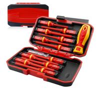 Juego de destornilladores aislados VDE: 30 piezas, destornilladores magnéticos VDE, herramientas de electricista, juego de destornilladores con estuche para instalaciones eléctricas.