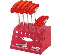 Juego de destornilladores AMF de 7 piezas, con punta de 6 caras, con soporte para taller y mango transversal - 42606