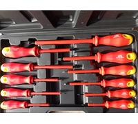 Juego de Destornilladores de Electricista Aislados SIO 11 Piezas - Protección 1000 V VDE EN 60900 - Mangos Antideslizantes, Puntas Imantadas y Maletín Profesional