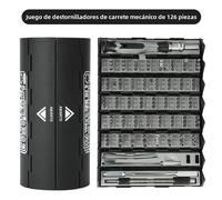 Juego de destornilladores de precisión 126 en 1, kits de herramientas manuales, brocas magnéticas, mina portátil pequeña para Xiaomi, teléfono móvil, reparación de relojes de PC gris 126 en 1 juego