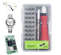 Juego de destornilladores de precisión | 4.29 x 2.6 x 1.26 pulgadas, mango ergonómico ajustable, kit de reparación de herramientas de computadora, para PC, teléfono celular, consola, lentes, batería