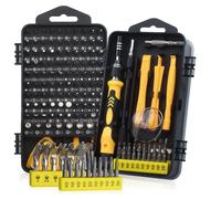 Juego de Destornilladores de Precisión de 140 Piezas, Kit de Herramientas Electrónicas para Reparación de Computadoras, Laptops, Celulares, PC, MacBook, iPhone, PS4, PS5 138 in 1 yellow