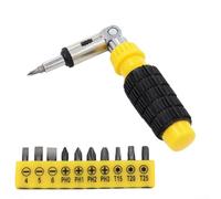 Juego de destornilladores de trinquete de 11 piezas con mango reversible para reparación del hogar, puntas de acero de alto carbono PH SL para Torx 190 mm