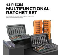 Juego de destornilladores de trinquete magnéticos inalámbricos 42 en 1, Mini mango portátil, Kit de herramientas manuales de precisión para reparación del hogar Juego de llaves de trinquete 42 en 1