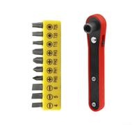 Juego de destornilladores de trinquete para mini llave con 10 puntas para espacios reducidos, mango reversible de liberación rápida, kit de reparación del hogar de 100 mm (con puntas de destornillador