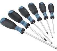 HAZET Juego destornilladores 810SPC/6 – 6 piezas, mango 3 comp. antidesl., cromado mate, 4 ran./2 PH