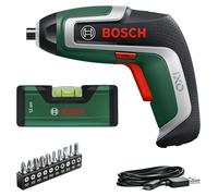 Bosch Atornillador a batería IXO – 3,6 V 2,0 Ah 5,5 Nm, nivel de burbuja y cable micro USB