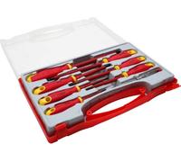 Juego de destornilladores InLine®, de 8 piezas, que incluye un probador de voltaje y una maleta