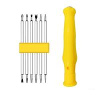 Juego de destornilladores magnéticos con 6 puntas a prueba de manipulaciones para Torx, plano, para tornillos de tres alas y de seguridad, kit de herramientas manuales de precisión de acero al cromo