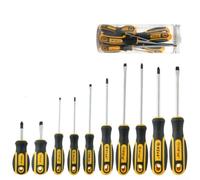 Juego de destornilladores magnéticos de 10 piezas, para destornilladores Phillips de cabeza plana, kit de herramientas de mango de goma para bricolaje eléctrico y reparaciones del hogar (10 piezas)