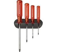 Juego de destornilladores Swiss Tools, 4 piezas, punta PH, con soporte de pared "Classic"