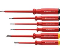 Juego de destornilladores VDE de 6 piezas, con punta de ranura y Phillips, en caja de cartón, marca Swiss Tools, modelo Classic