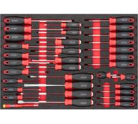 Juego de destornilladores VIGOR V6813, 34 piezas, con tamaños de 0,5 x 3 a 1,6 x 10, puntas PH0–PH3 y T6–T40