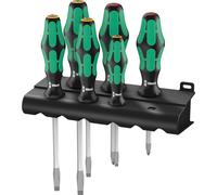 Juego de destornilladores Wera 334/355 SK/6, modelo Kraftform Plus, con punta láser y mango ergonómico