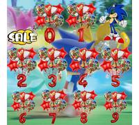 Juego de dibujos animados, juego combinado Digital de globos sónicos para niños, figura de acción de Super Hedgehog Tails, regalo de juguete de globo de papel de aluminio para fiesta 7