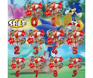 Juego de dibujos animados, juego combinado Digital de globos sónicos para niños, figura de acción de Super Hedgehog Tails, regalo de juguete de globo de papel de aluminio para fiesta 4