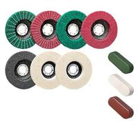 Juego de discos de lijado y pulido de fibra de nylon y lana, 10 unidades, 115 mm, para el acabado de superficies