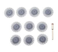 Juego de discos de pulido de cerdas radiales con 25 mm de diámetro y vástago de pinza de 3 mm para un acabado consistente en superficies de metal, plástico y madera (grano 1000)