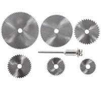 Juego de discos de sierra circular, discos de sierra HSS con mango de 1/8" para herramientas rotativas Dremel (22 mm, 25 mm, 32 mm, 35 mm, 44 mm, 50 mm)