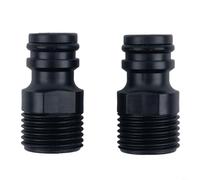 Juego de dos adaptadores de grifo roscado Bsp de 1/2 pulgada para manguera de agua de jardín, montaje de tubo de plástico resistente, adecuado para equipos de riego al aire libre y tareas de