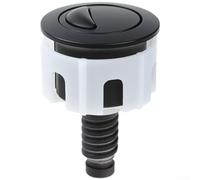 Juego de dos botones de descarga cromados y tapa de tanque para inodoros estándar, interruptor de presión de material ABS con resorte de acero inoxidable negro dorado (B)