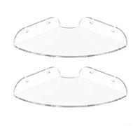 Juego de dos estantes esquineros acrílicos con efecto iridiscente que ahorra espacio, exhibición montada en la pared, estantes flotantes de 4 mm de grosor para baño, cocina, dormitorio (transparencia)