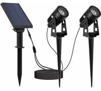 Juego de dos paneles solares conectados, modelo ROUNDY, 200 lúmenes
