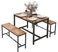 Juego de dos piezas para comedor: sofá y banco – Estructura de hierro resistente – 108 x 32,5 x 50 cm