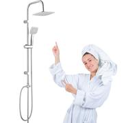 Juego de ducha, ducha de lluvia, Kuchinox ONDO, forma rectangular, cromo