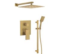 Juego de ducha empotrado Sapho CUBEMIX, con grifo, 2 salidas, color dorado mate