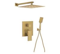 Juego de ducha empotrado Sapho CUBEMIX, con grifo, 2 salidas, color dorado mate