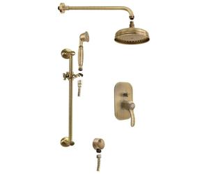 Juego de ducha empotrado Sapho KIRKÉ, 2 salidas, color bronce