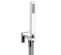 Juego de ducha Gessi Rettangolo que incluye codo de conexión a la pared 1/2, con soporte y rociador anticalcáreo, 20123735, Color: Bronce cálido PVD