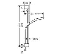 Juego de ducha Hansgrohe Rainfinity 130 3j EcoSmart Unica S Puro, 650 mm, con válvula de control Push y desagüe de pie MW, referencia 28746700