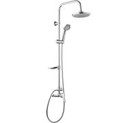 Juego de ducha, montaje en pared, ducha de lluvia, cromo, con grifo
